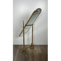 Miroir Psyché Amovible de Style Néoclassique en Laiton, Travail Français, Vers 1940