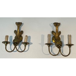 Pair of Bronze Dolphin Wall Sconces by Maison Jansen | French Work, circa 1940