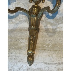 Set of Four Louis XVI Style Bronze Wall Sconces | French Work, circa 1940
