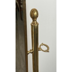 Neoclassical Style Brass Removable Psyché Mirror, French Work, Circa 1940
