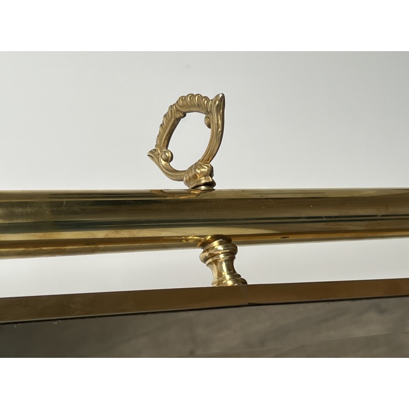 Neoclassical Style Brass Removable Psyché Mirror, French Work, Circa 1940
