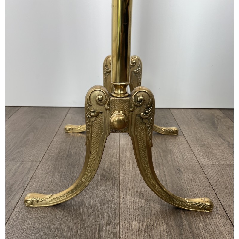 Neoclassical Style Brass Removable Psyché Mirror, French Work, Circa 1940