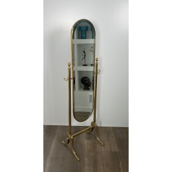 Neoclassical Style Brass Removable Psyché Mirror, French Work, Circa 1940