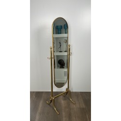 Neoclassical Style Brass Removable Psyché Mirror, French Work, Circa 1940