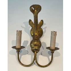Pair of Bronze Dolphin Wall Sconces by Maison Jansen | French Work, circa 1940