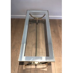 Importante Table Basse de Style Néoclassique en Laiton Attribué à la Maison Jansen