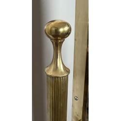 Neoclassical Brass Psyché Mirror with Dolphin Base, Maison Jansen, French Work, Circa 1940