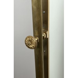 Neoclassical Brass Psyché Mirror with Dolphin Base, Maison Jansen, French Work, Circa 1940