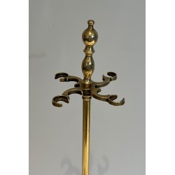 Nécessaire de Feu en Laiton de Style Néoclassique, Travail Français, Vers 1970