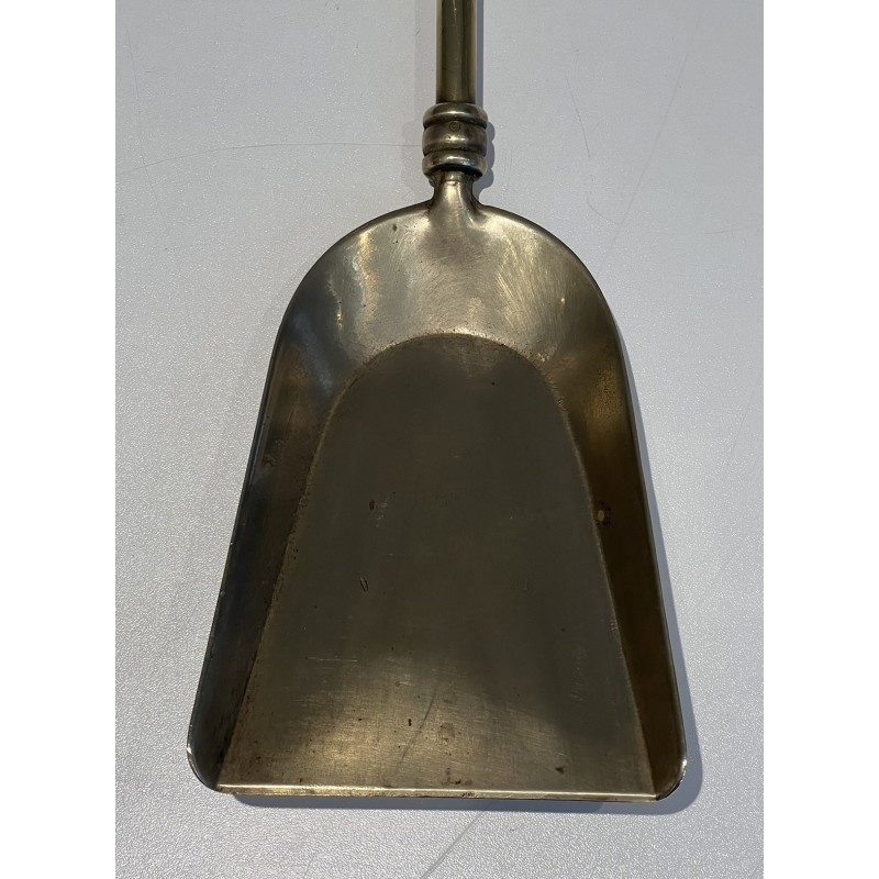 Neoclassical Style Brass Fireplace Tools, French Work, Circa 1970