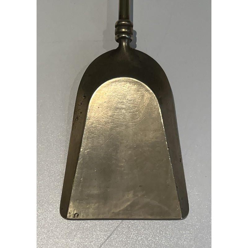 Neoclassical Style Brass Fireplace Tools, French Work, Circa 1970