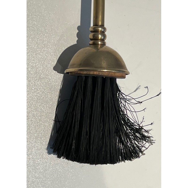 Neoclassical Style Brass Fireplace Tools, French Work, Circa 1970