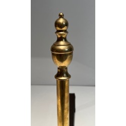 Pair of Neoclassical Style Bronze Andirons, French Work, Circa 1940