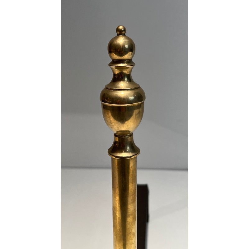 Pair of Neoclassical Style Bronze Andirons, French Work, Circa 1940