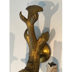 Paire d'Appliques Bronze au Dauphin Maison Jansen | Travail Français, vers 1940