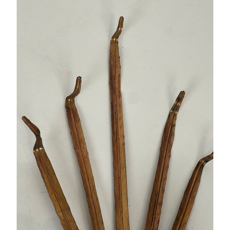 Paire d'Appliques Dorées aux Épis de Blé dans le Goût de Chanel | Travail Français, vers 1970