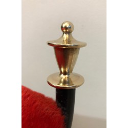 Tabouret Néoclassique en Métal Laqué Noir et Laiton à Assise de Velours, Travail Français, Vers 1940