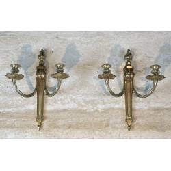 Paire d'Appliques en Bronze de Style Louis XVI