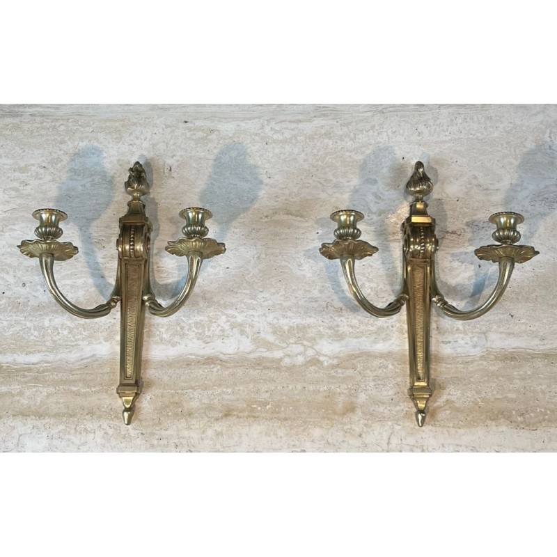 Paire d'Appliques en Bronze Style Louis XVI | Travail Français, vers 1900