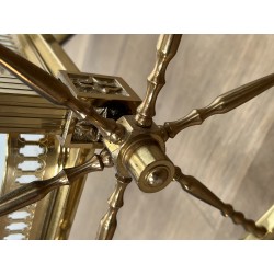 Neoclassical Brass Drinks Trolley Decorated with Fleur-de-Lys, Maison Baguès, French Work, Circa 1940