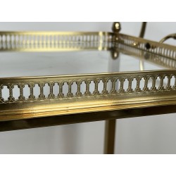 Neoclassical Brass Drinks Trolley Decorated with Fleur-de-Lys, Maison Baguès, French Work, Circa 1940