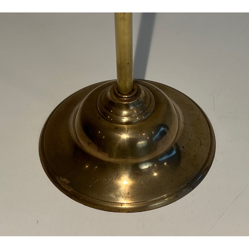 Neoclassical Style Brass Fireplace Tools on Stand, French Work, Circa 1970