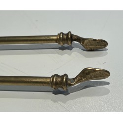 Neoclassical Style Brass Fireplace Tools on Stand, French Work, Circa 1970