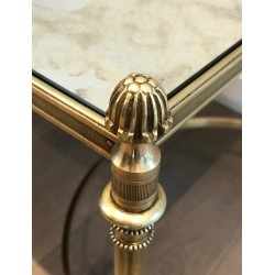 Neoclassical Brass Coffee Table with Faux-Antique Mirror Top, Maison Jansen, French Work, Circa 1940
