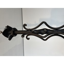 Large Eight-Light Wrought Iron Chandelier, French Work, Circa 1940