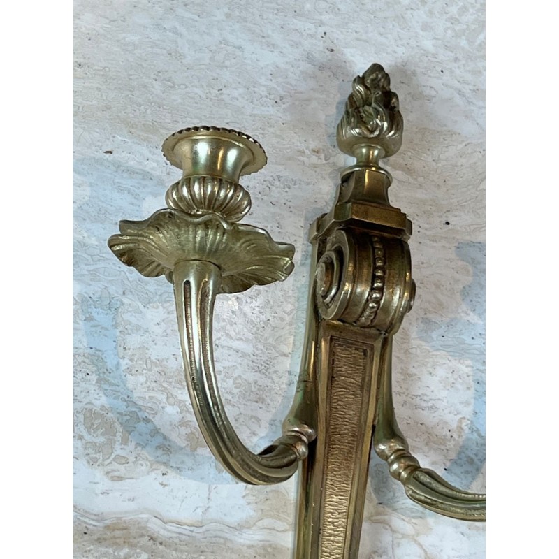 Paire d'Appliques en Bronze Style Louis XVI | Travail Français, vers 1900