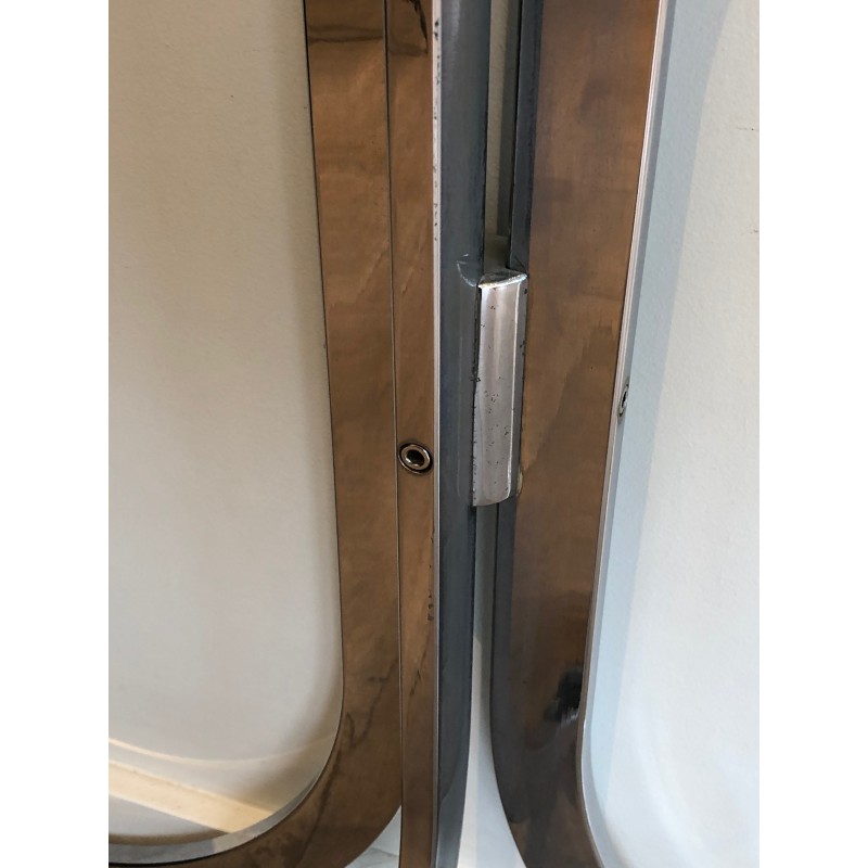 Console Demi-Lune Chromée à Plateau de Verre, dans le Goût de la Maison Charles, Travail Français, Vers 1970