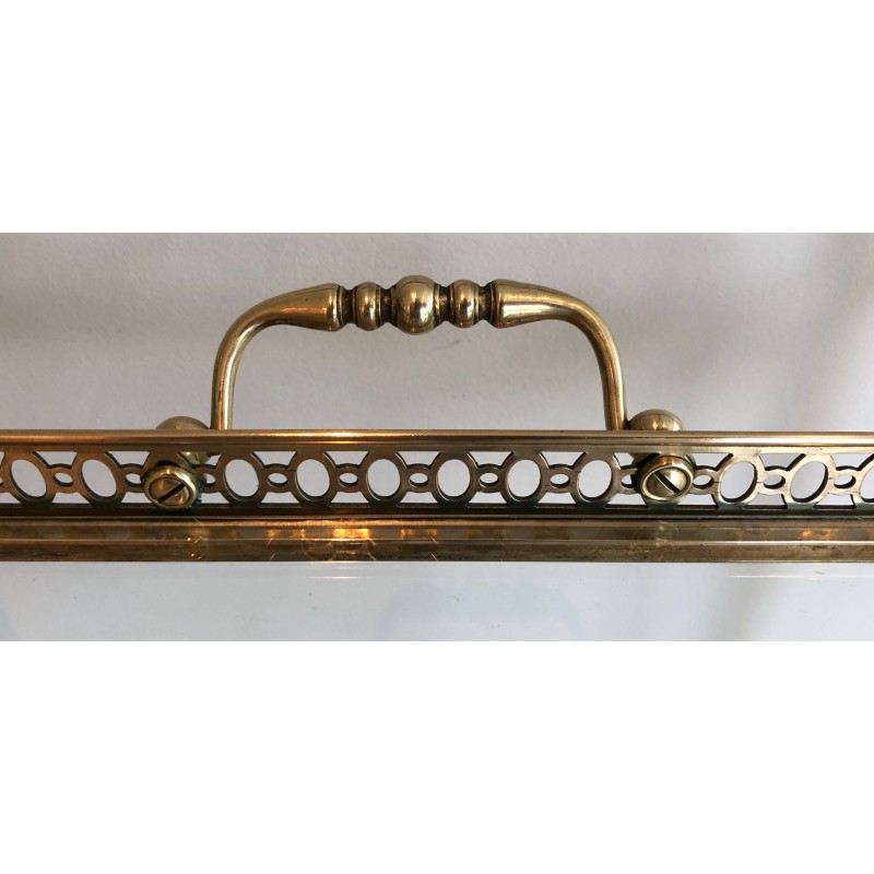 Neoclassical Style Brass Drinks Trolley with Removable Trays, Maison Jansen, Circa 1940