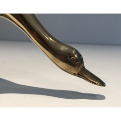Decorative Brass Goose, French Work, Circa 1970
