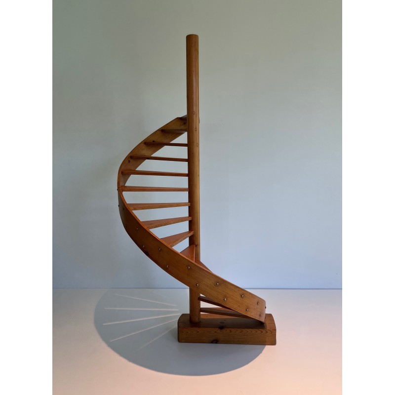 Pine Master Staircase, French Work, Circa 1950
