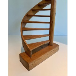 Pine Master Staircase, French Work, Circa 1950
