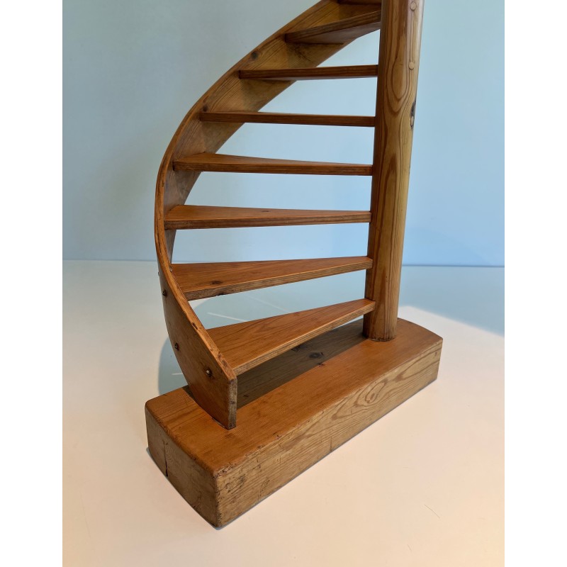 Pine Master Staircase, French Work, Circa 1950