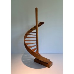 Pine Master Staircase, French Work, Circa 1950