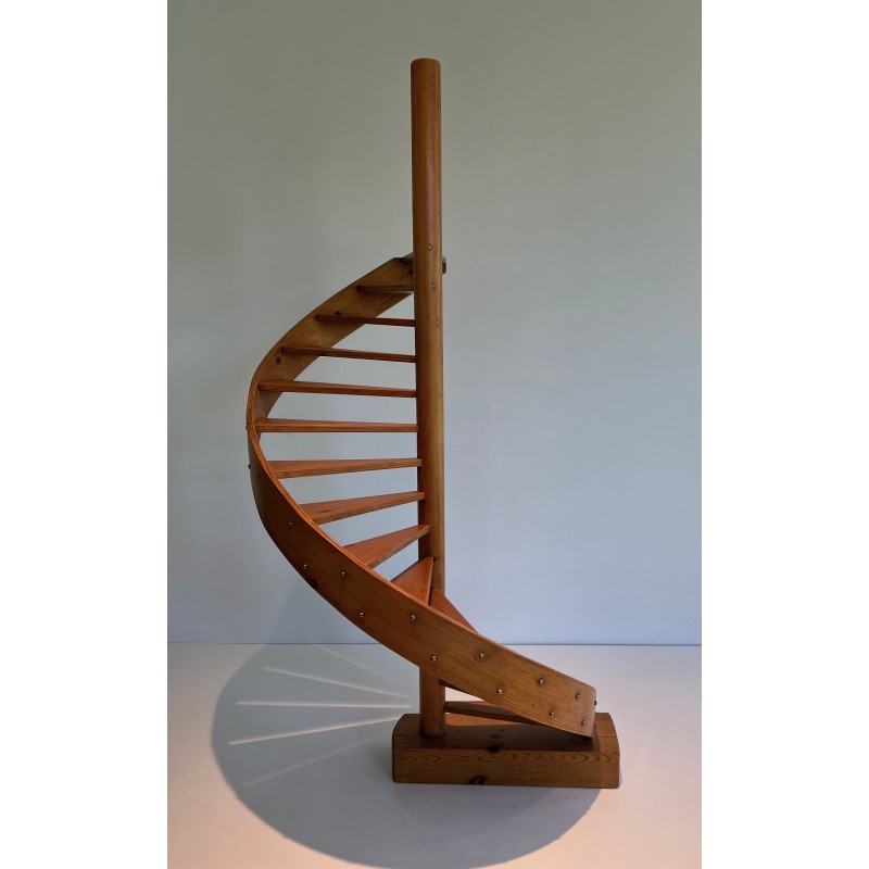 Pine Master Staircase, French Work, Circa 1950