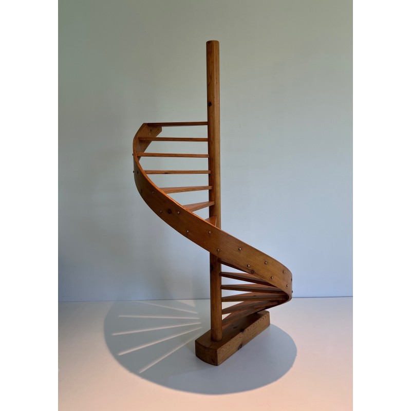 Pine Master Staircase, French Work, Circa 1950