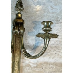 Pair of Louis XVI Style Bronze Wall Lights | French Work, circa 1900