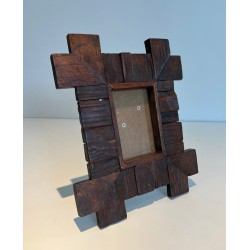 Cadre Photo Brutaliste en Bois