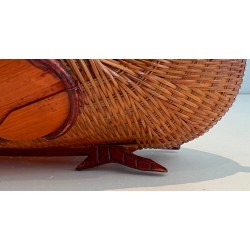 Rattan Turkey Vide-Poche, French Work, Circa 1950