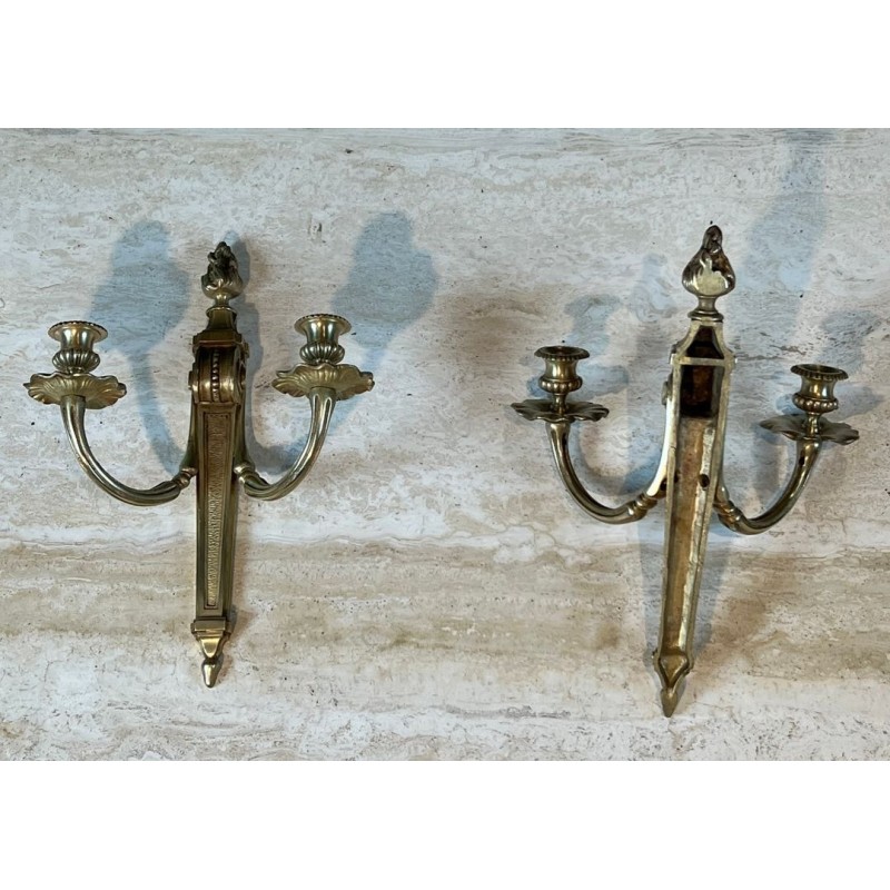 Paire d'Appliques en Bronze Style Louis XVI | Travail Français, vers 1900
