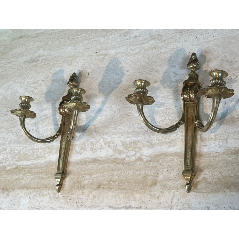 Pair of Louis XVI Style Bronze Wall Lights | French Work, circa 1900