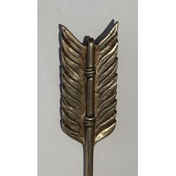 Pair of Empire Bronze Arrow Wall Sconces, Sun King Effigy, by Lucien Gau | circa 1950