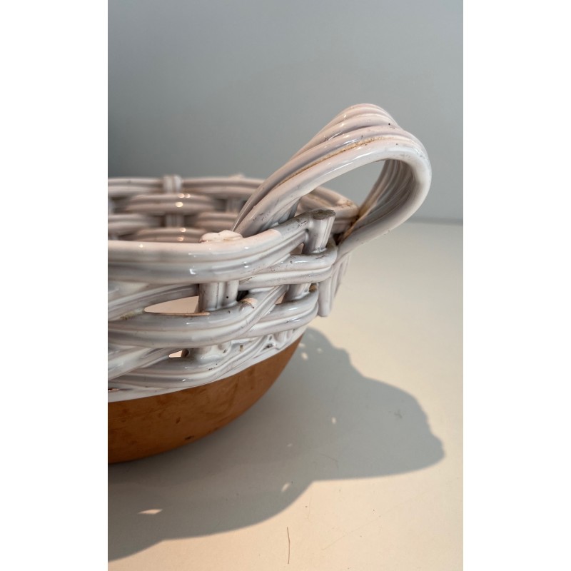 Ceramic Fruit Bowl in the Form of a Hen, French Work, Circa 1970