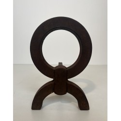 Paire de Chenets Modernistes en Fer Forgé, dans le Goût de Jacques Adnet, Travail Français, Vers 1950