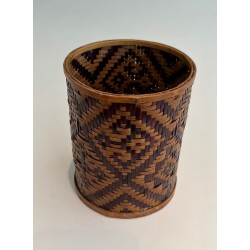 Suite de 3 Pots à Crayons en Marqueterie de Paille