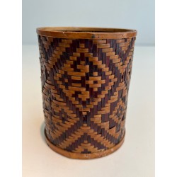 Suite de 3 Pots à Crayons en Marqueterie de Paille