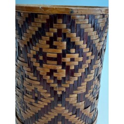 Set of Three Nesting Straw Marquetry Pen Pots, French Work, Circa 1930